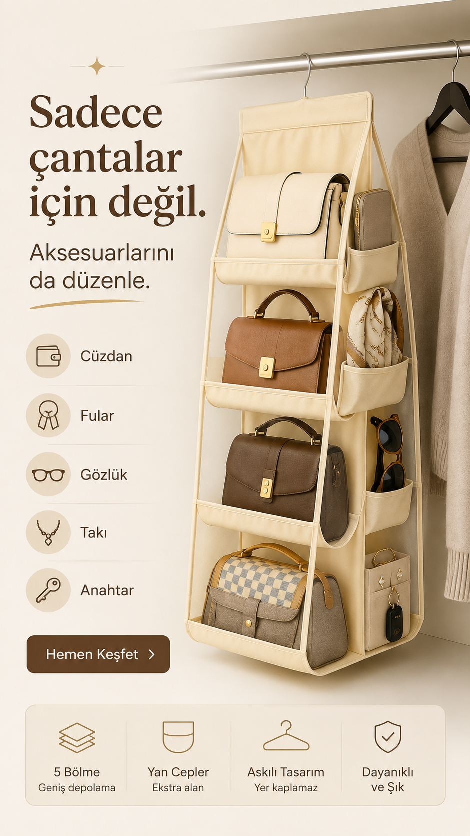 Munchy Dolap İçi Çok Amaçlı Organizer